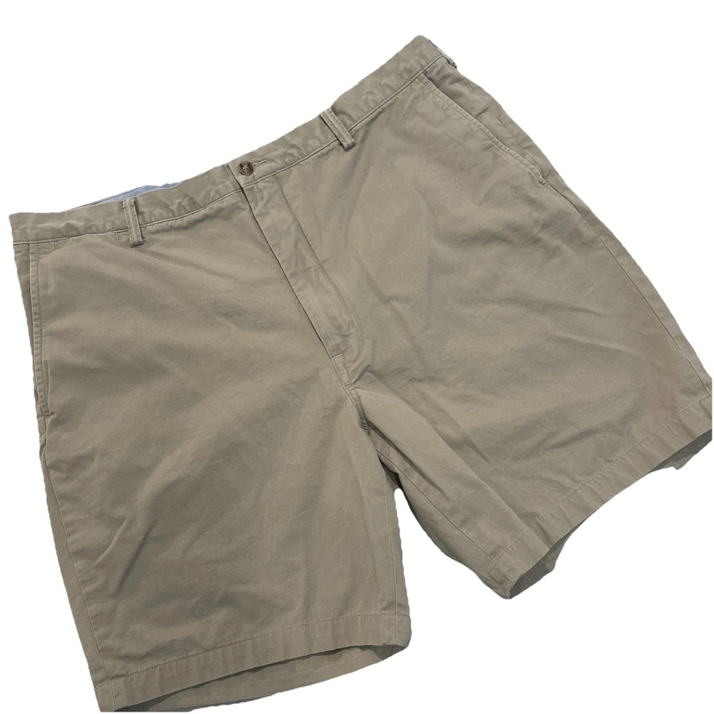 Polo Ralph Lauren 42L KHAKI STRETCH Classic Shorts Mens Flat Front EUC Fast Ship